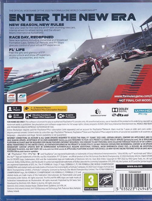 EA Sports F1 22 - PS5 (A Grade) (Genbrug)